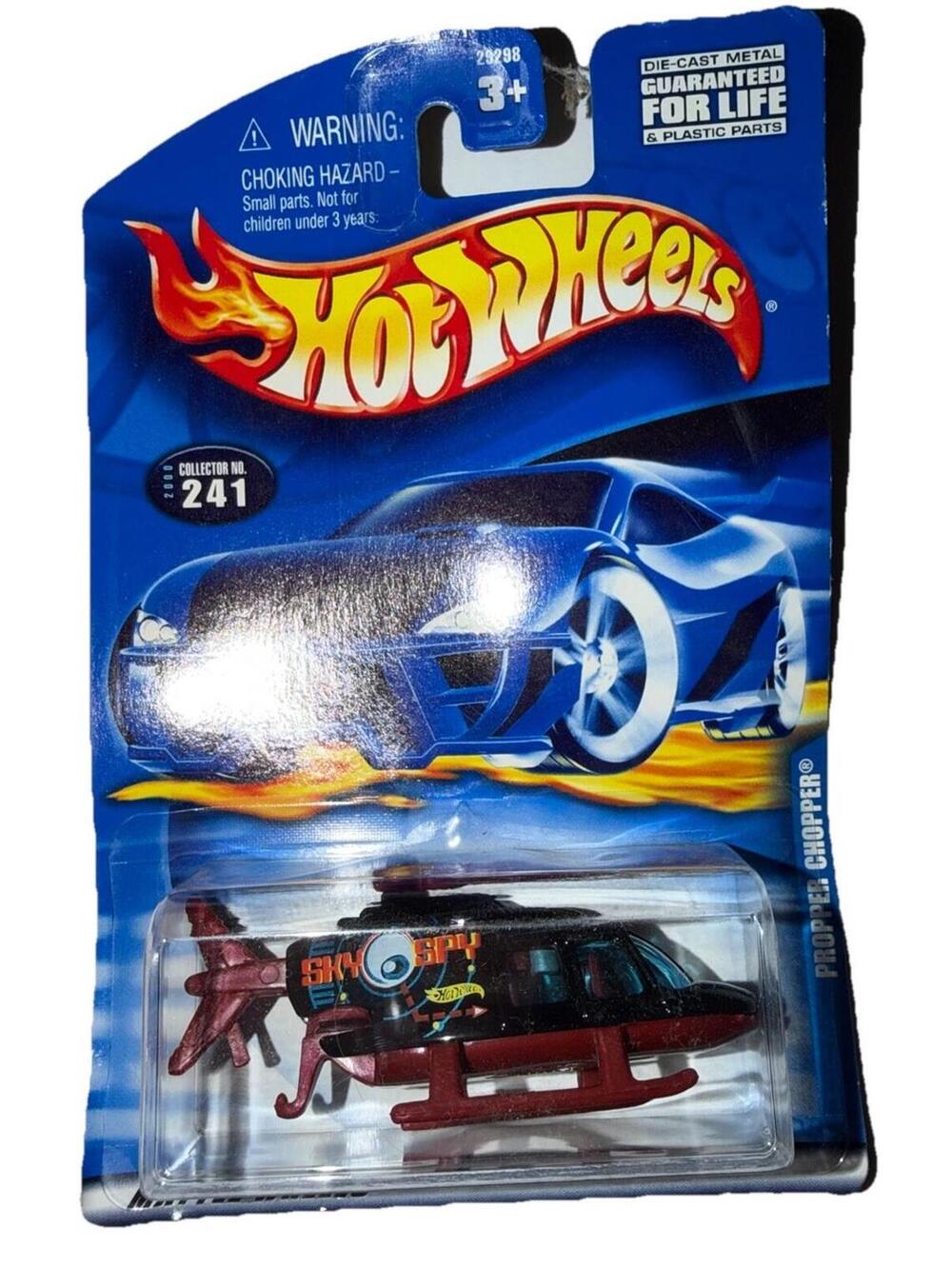 Hot Wheels Propper Chopper Sky Spy Black Maroon 2000 Collector No. 241 New